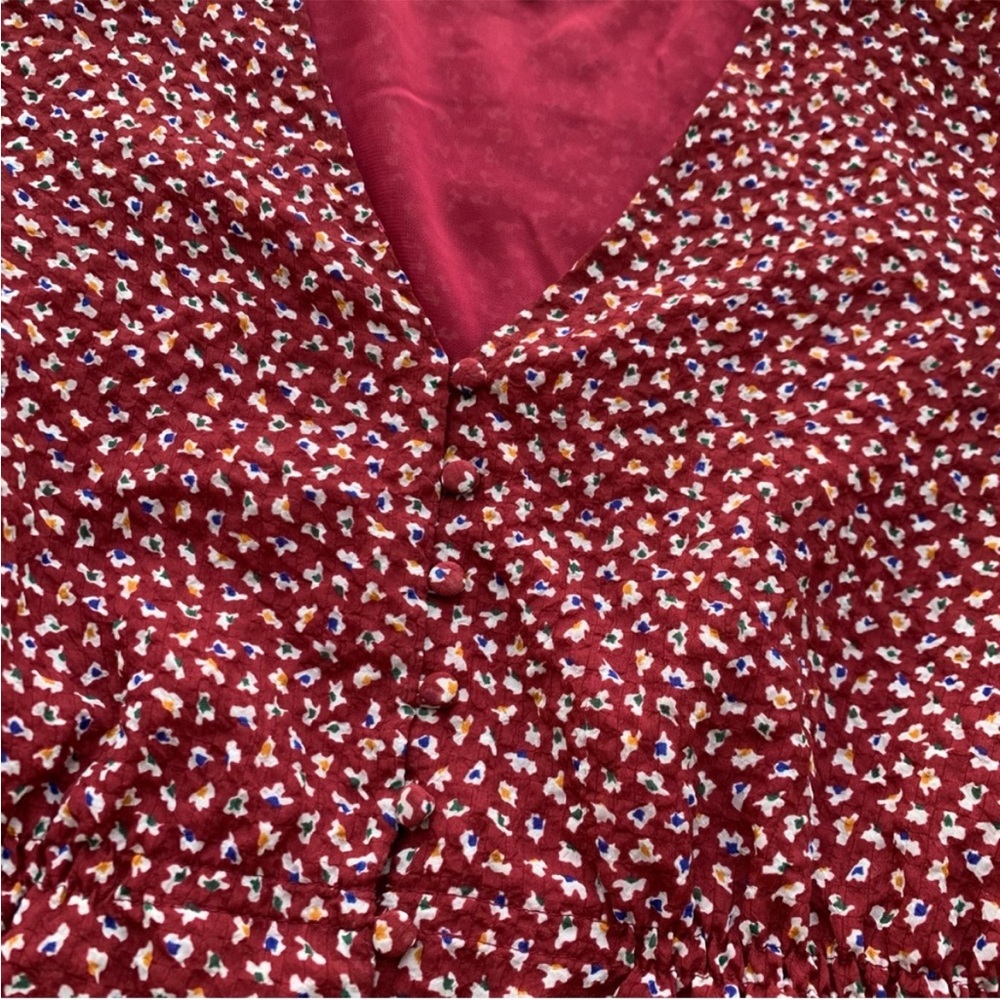 Women's Red Patterned Top - Picture 6 of 10